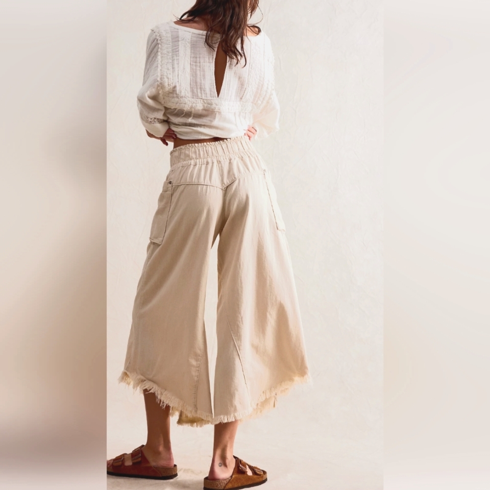 Free People Cream Cropped Jeans size 16 - Picture 2 of 8